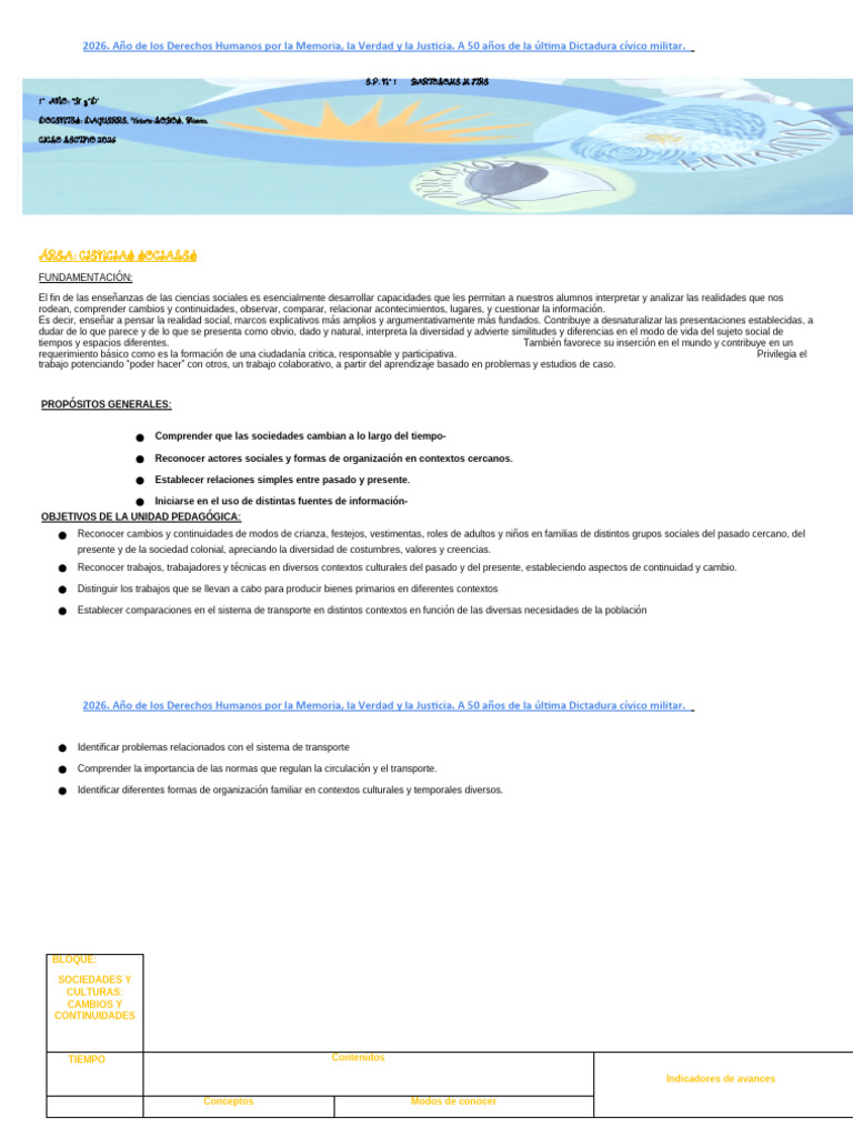 PlA Anual Sociales 2do | PDF | Sociedad | Institución