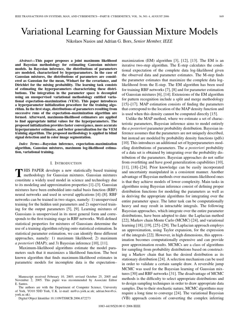 Nasios, Bors - 2006 - Variational Learning For Gaussian Mixture Models ...