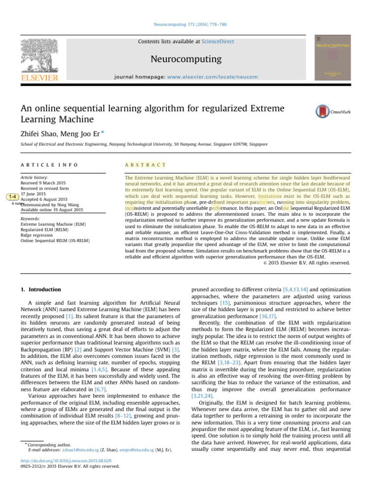 Shao, Er - 2016 - An Online Sequential Learning Algorithm For ...