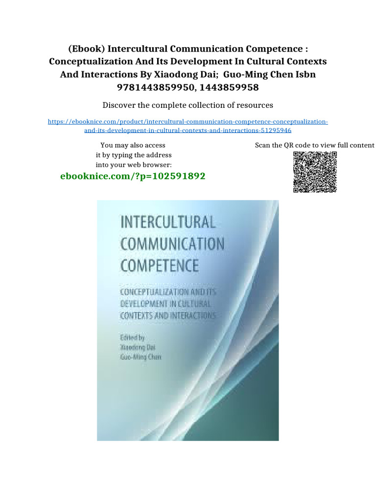(Ebook) Intercultural Communication Competence : Conceptualization and ...