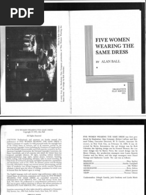 Five Women Wearing The Same Dress by Alan Ball - Act I | PDF