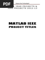 Download Final Year Matlab Project List With Abstract 2012 by Mohit Sngg SN100728866 doc pdf