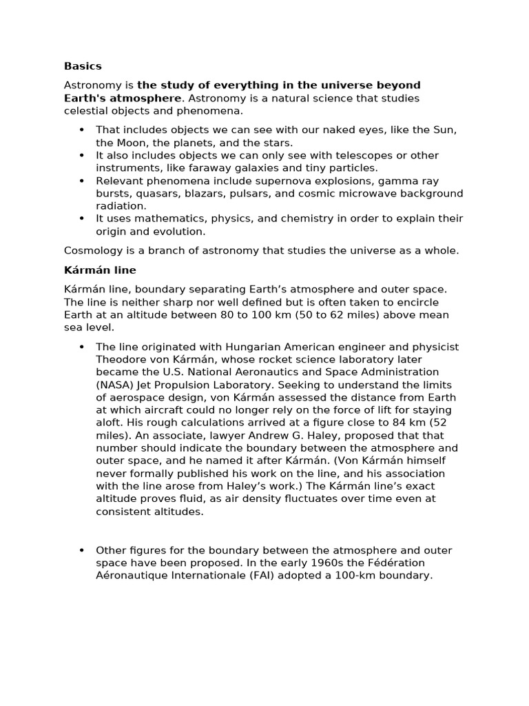 Space Notes-1 | PDF | Stars | Big Bang