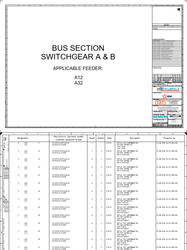 GTC1161A-11!15!0008 Bus Section 11kV Switchgear a & B | PDF ...