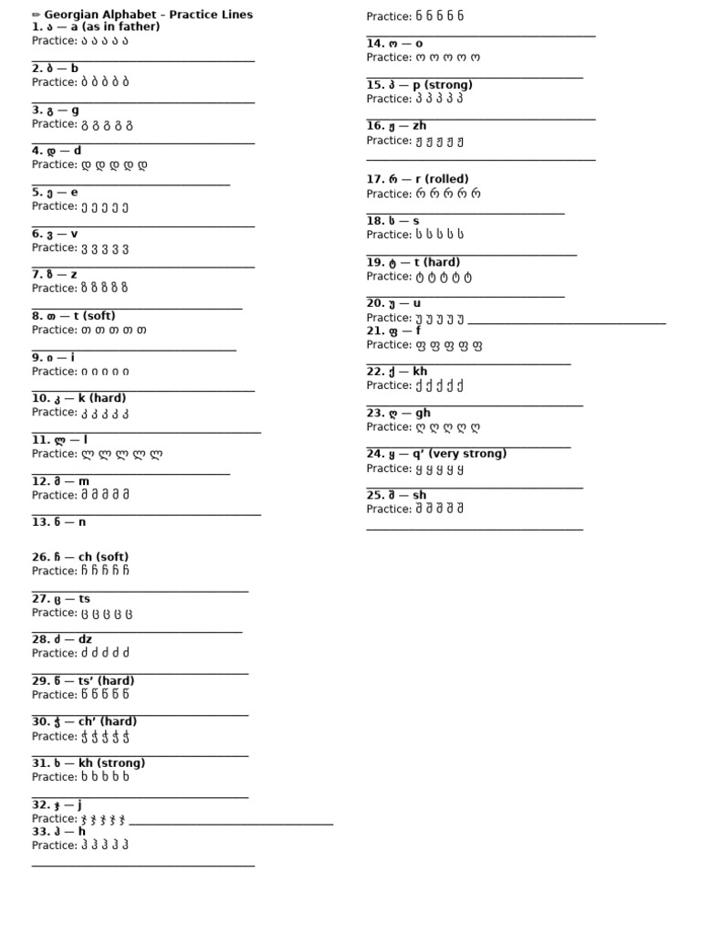 Georgian Alphabet | PDF