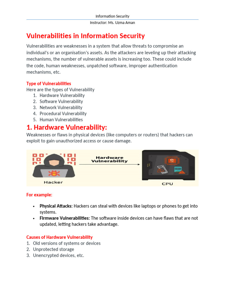 Lecture#13 Vulnerabilities and Protections | PDF | Security | Computer ...