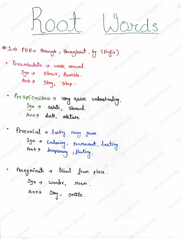 Root Words - 11 | PDF