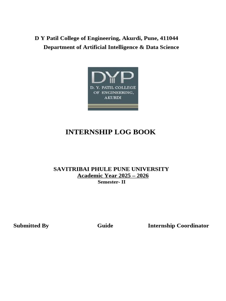 Internship Log Book Format - 25-26 - From 6th Page | PDF | Cognitive ...