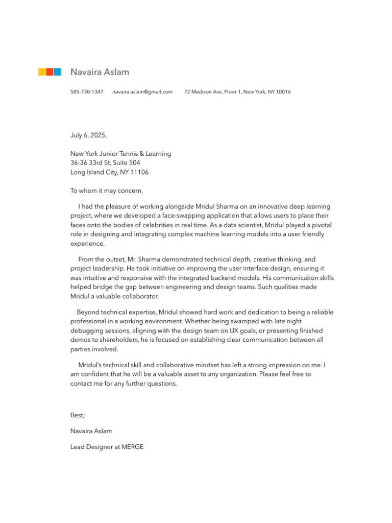 Navaira Rec Letter | PDF