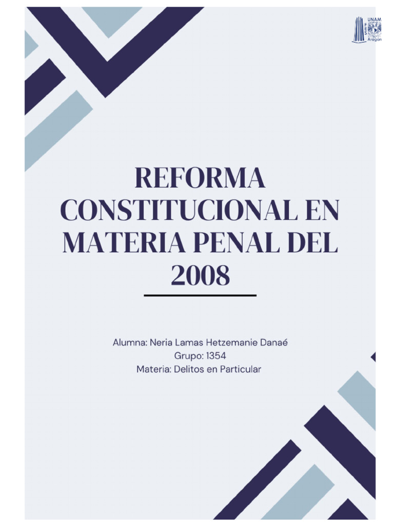 Reforma Constitucional Del Sistema Penal Del 2008 | PDF | Policía | Fiscal