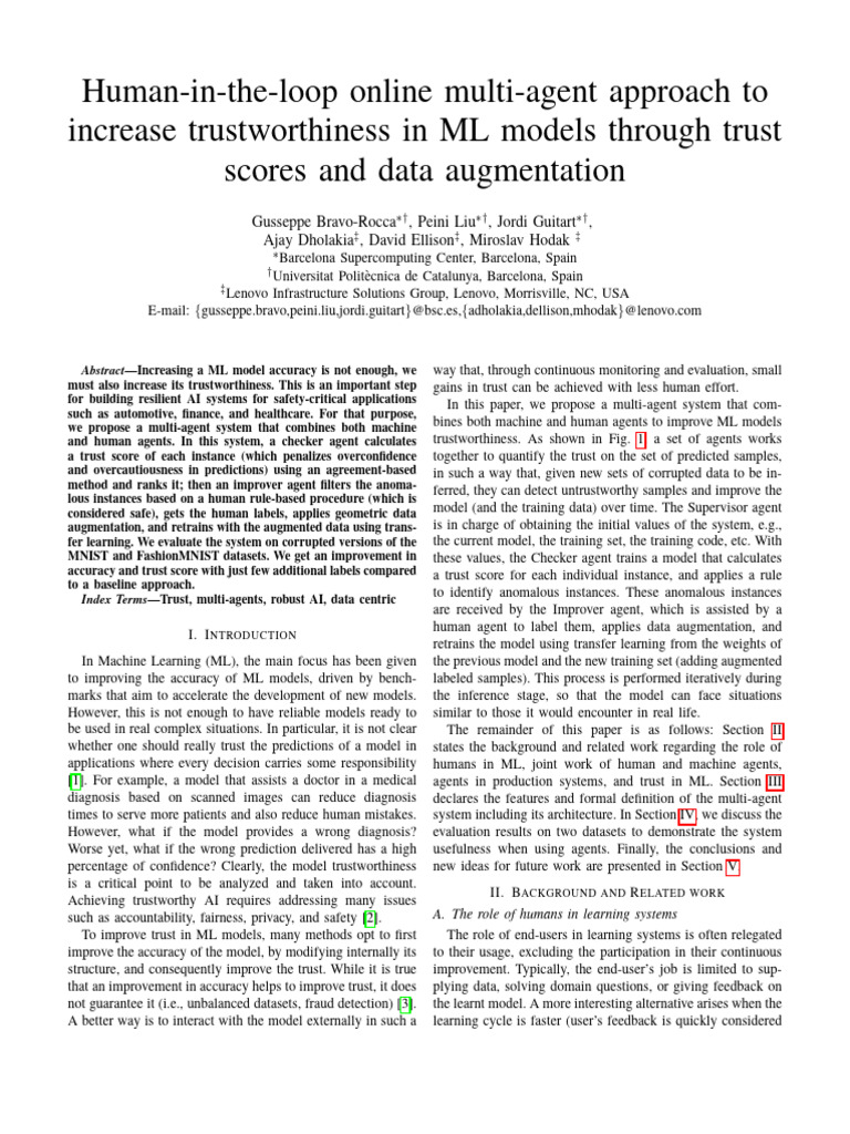 Human in The Loop Online Multi Agent Approach | PDF | Machine Learning ...