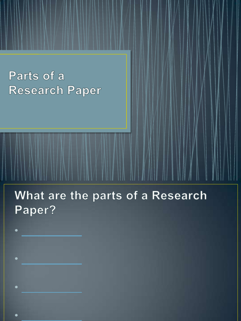 Parts of A Research Paper | PDF | Science | Scientific Method