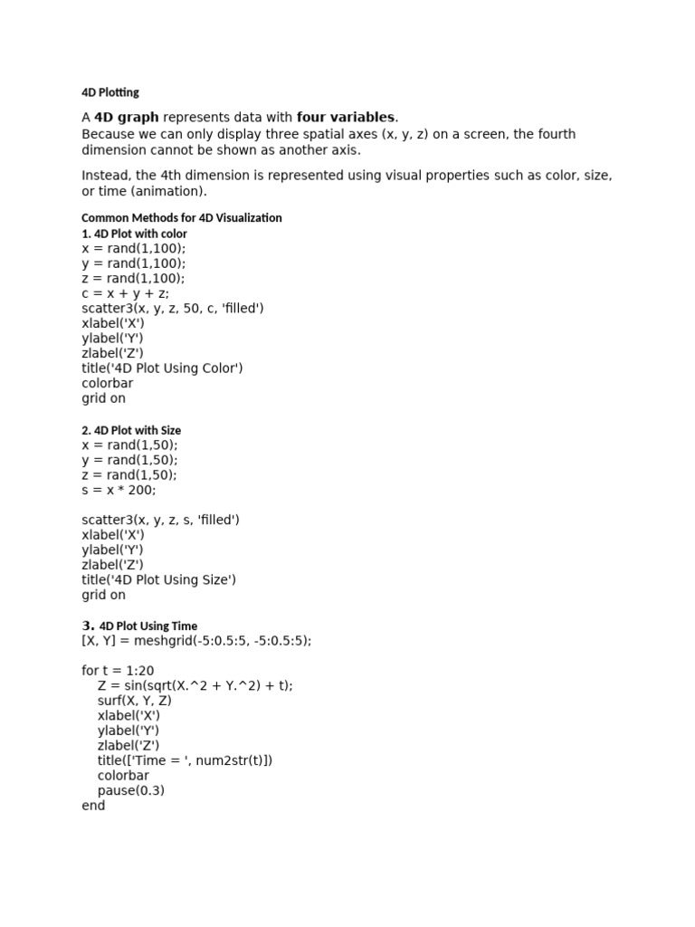 4D Plotting | PDF