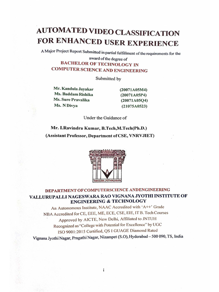 Team-2 - Automating Video Classification For Enhanced User Experience | PDF
