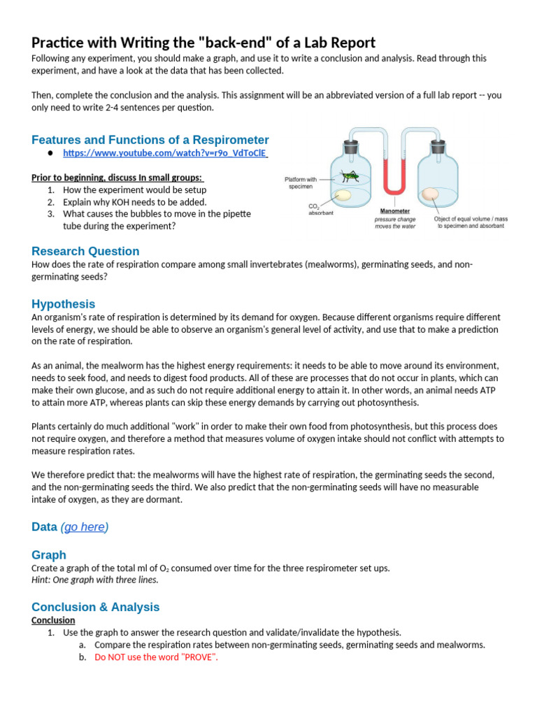 Practice With Lab Reports (Part I) - Writing The - Back-End - of A Lab ...