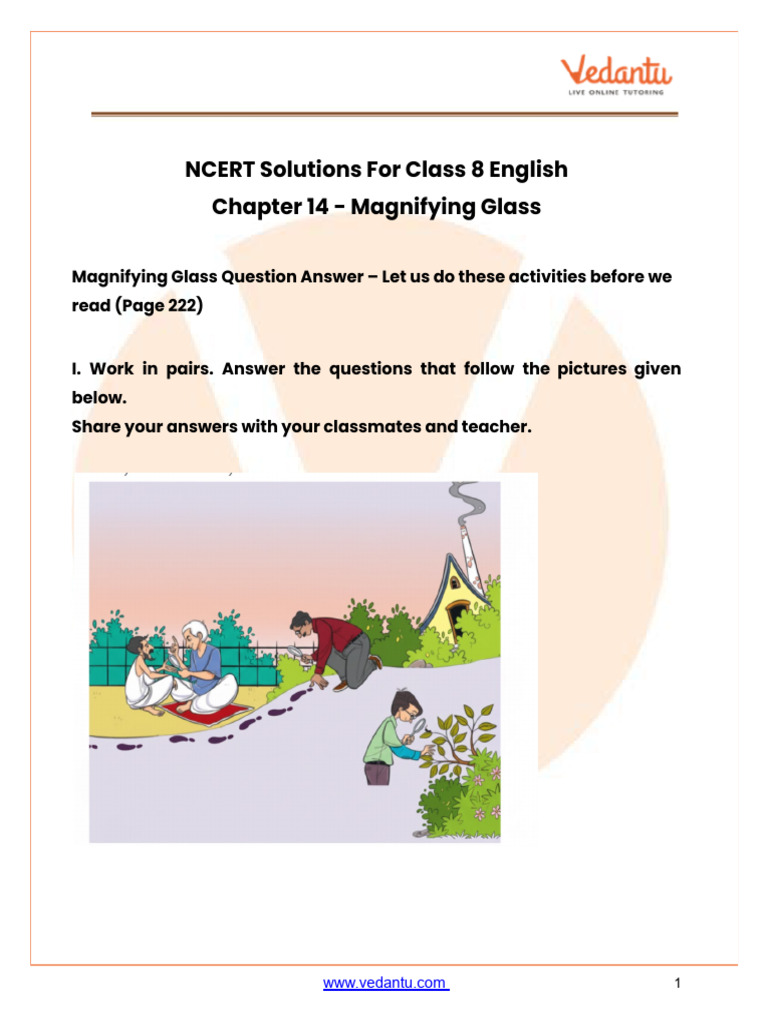 Class 8 English CH 14 Magnifying Glass | PDF | Observatory | Telescope