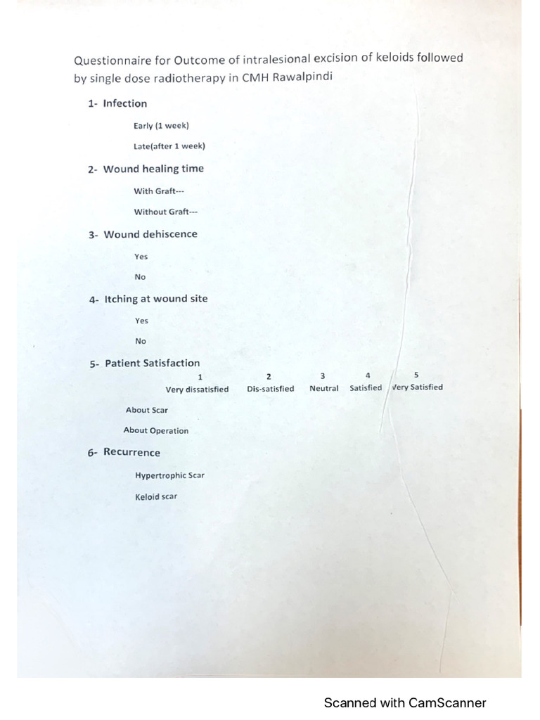 Questionnaire Keloid | PDF