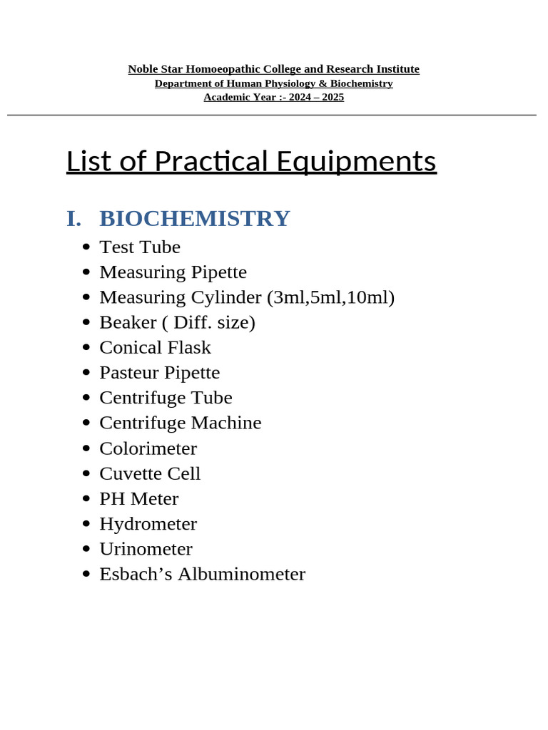 Biochemistry Equipment 2 | PDF