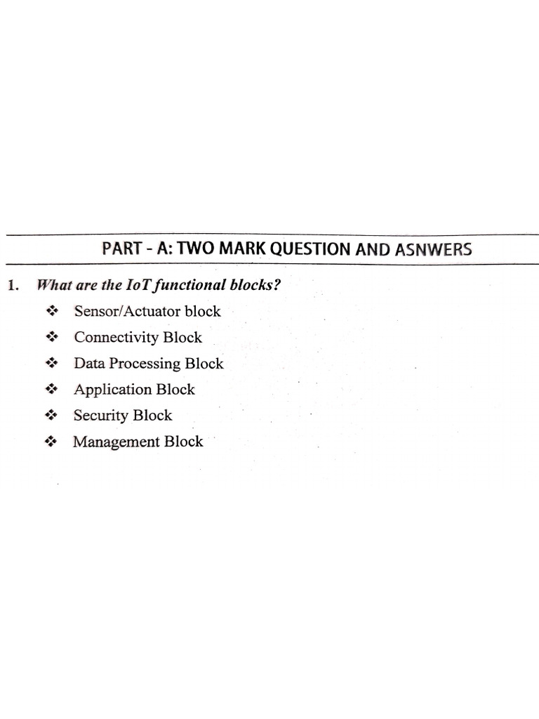 Iot Unit 2 2marks | PDF