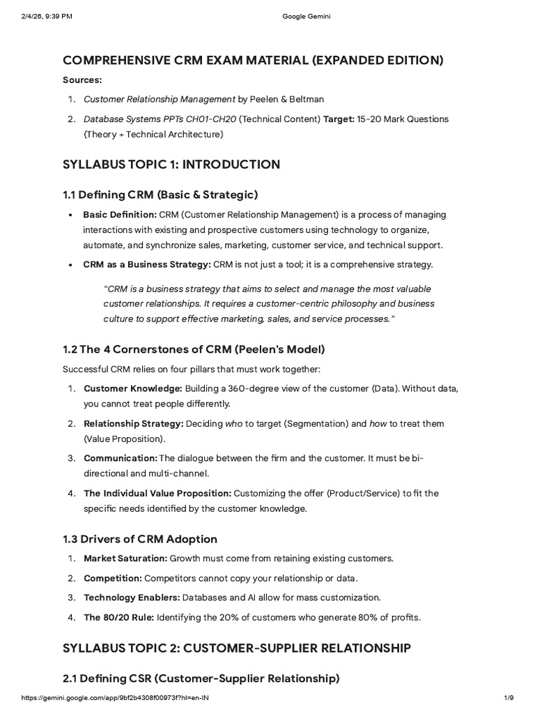 CRM 1 | PDF | Customer Relationship Management | Strategic Management