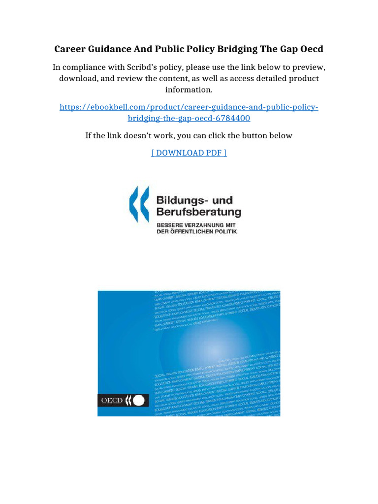 Career Guidance and Public Policy Bridging The Gap Oecd Full | PDF | Qr ...