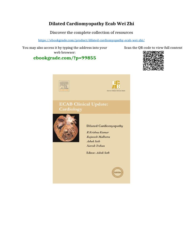 Dilated Cardiomyopathy ECAB Wei Zhi Full Chapters Included | PDF ...