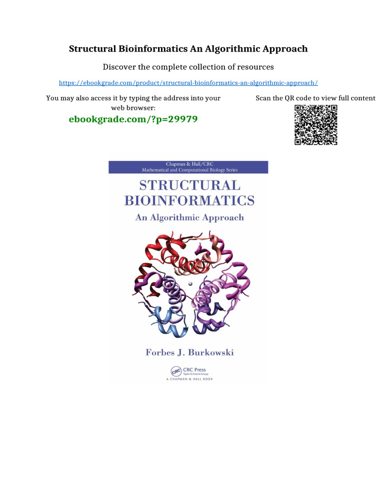 Structural Bioinformatics An Algorithmic Approach PDF Version | PDF ...