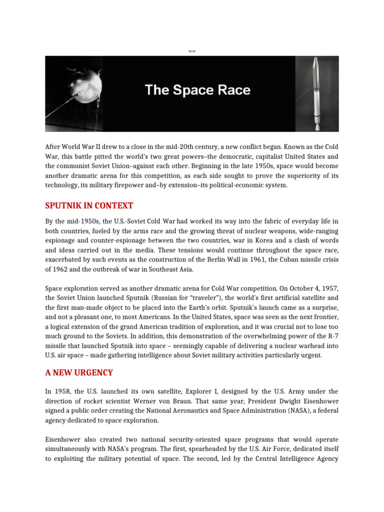 The Space Race Unit | PDF | Apollo Program | Apollo Lunar Module