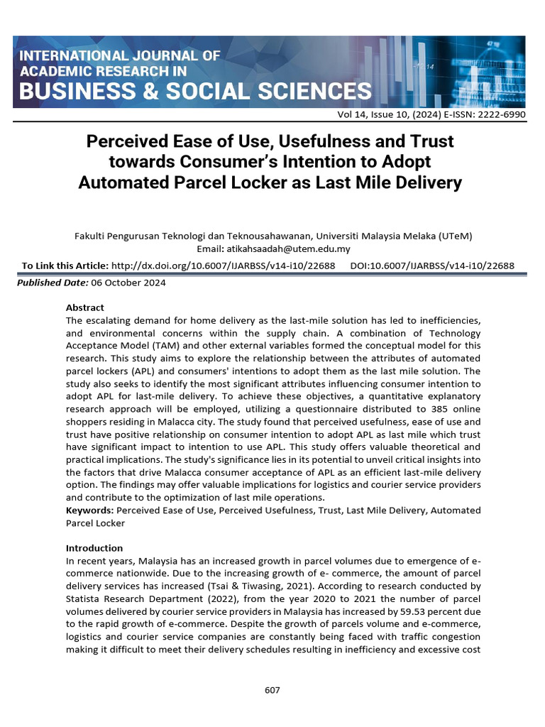 Perceived Ease of Use Usefulness and Trust Towards Consumers Intention ...