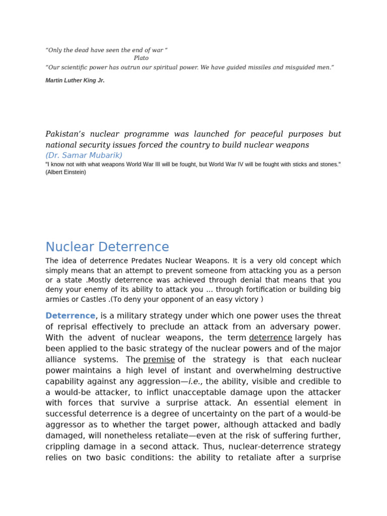 Nuclear Proliferation | PDF | Nuclear Proliferation | Treaty On The Non ...