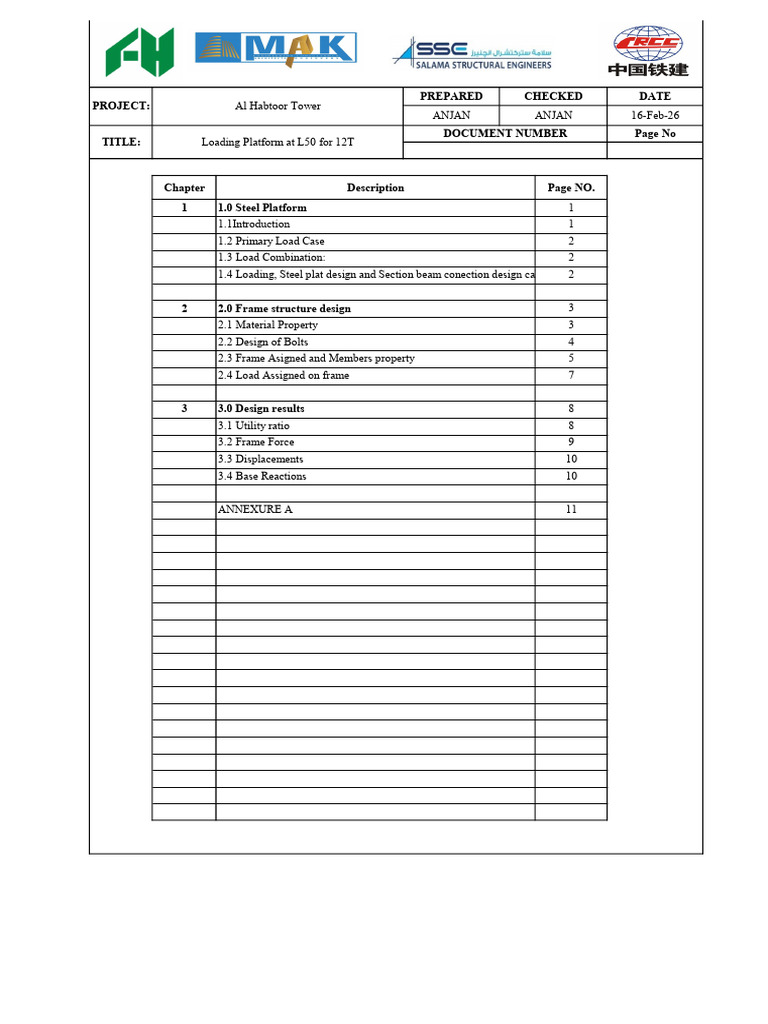 L50 Loading Platform 12T Design Report | PDF | Mechanics | Civil ...