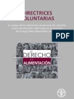 Directrices voluntarias en apoyo de la realización progresiva del derecho a una alimentación adecuada en el contexto de la seguridad alimentaria nacional. El derecho a la alimentación, Organización de las Naciones Unidas para la agricultura y la alimentación (FAO),