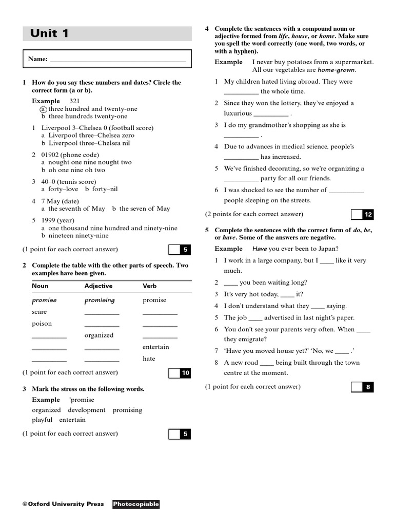 Upper-Int Units 1-4 Revision | PDF | Part Of Speech | Syntax