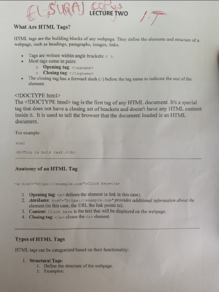 HTML and Common Tags | PDF