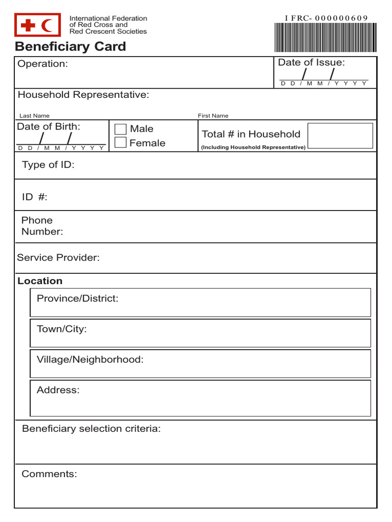 M4 4 2 2 Beneficiary Card Template en | PDF
