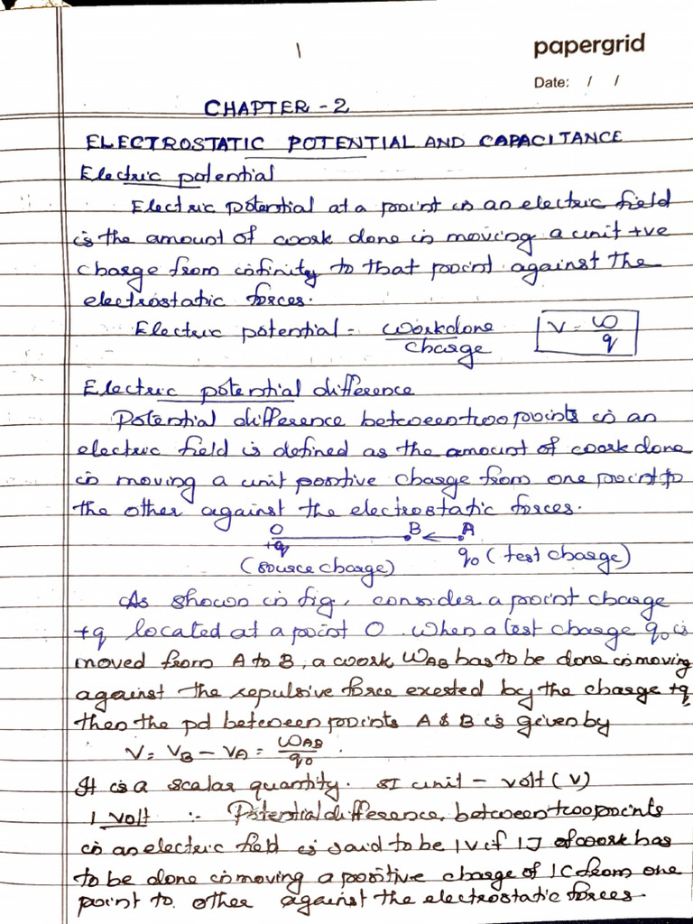 Electrostatic Potential and Capacitance | PDF