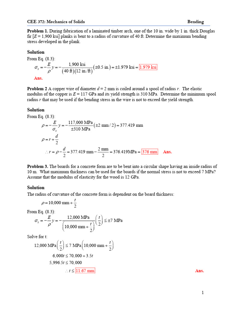 CEE372 Assignment Week 09 Solution | PDF | Bending | Beam (Structure)