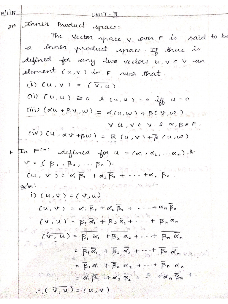 Linear Algebra Unit - II | PDF