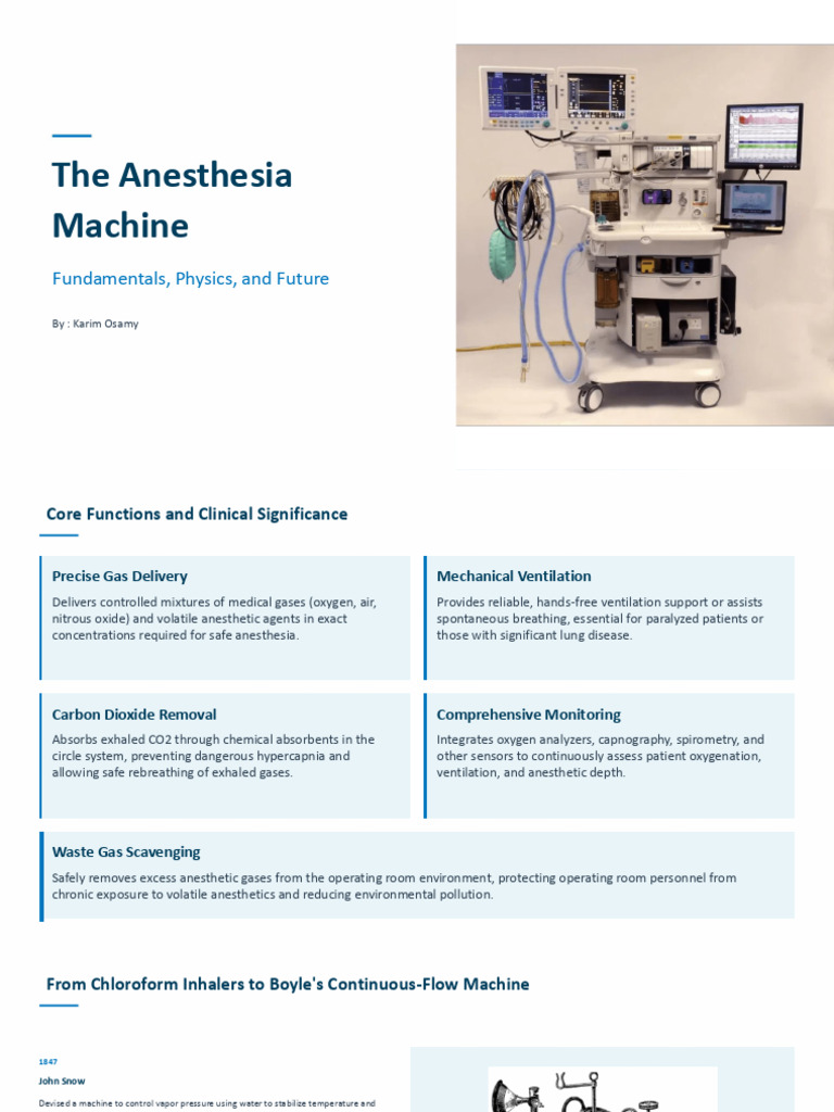 The Anesthesia Machine | PDF | Anesthesia | Breathing