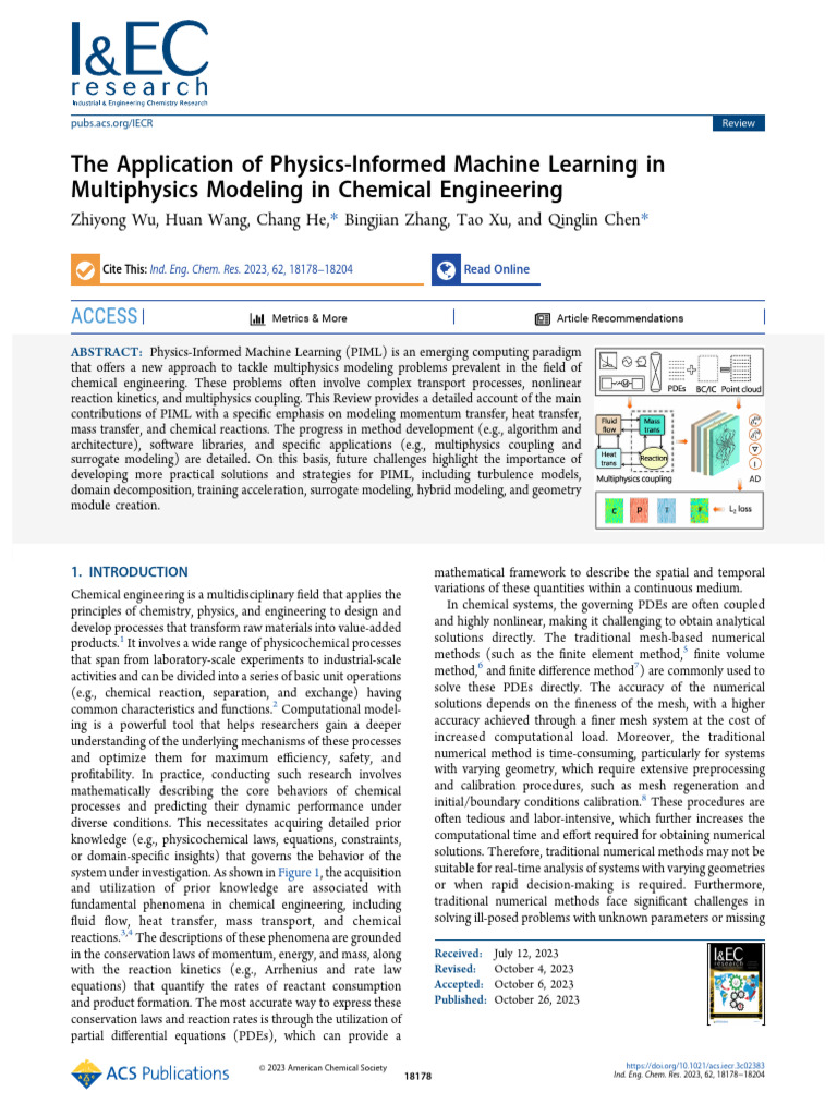 The Application of Physics-Informed Machine Learning in Multiphysics ...
