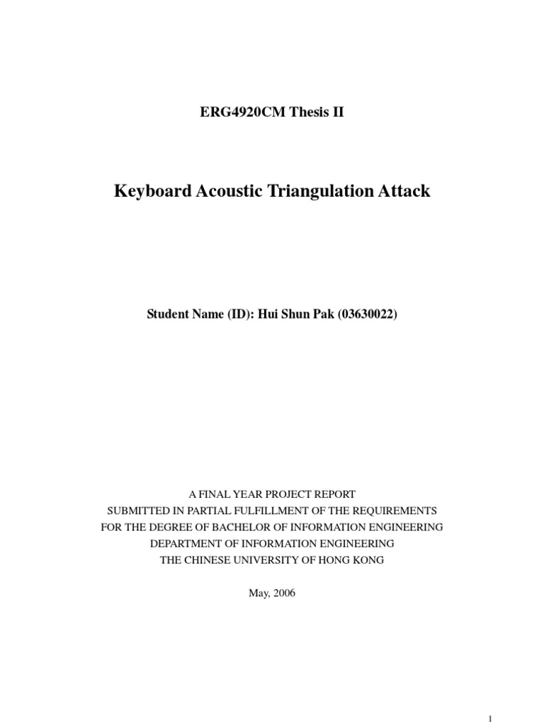 Acoustic Triangulation Attack A New Approach For Keyboard Emanation