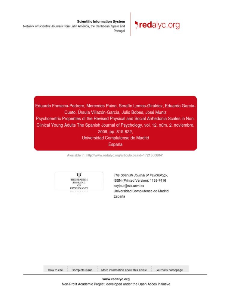 Psychometric Properties of The Revised P | PDF | Abnormal Psychology