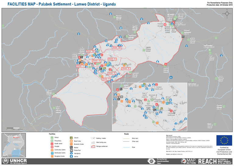 Reach Uga Map Palabek Facilities 24oct2018 A3 | PDF | United Nations ...