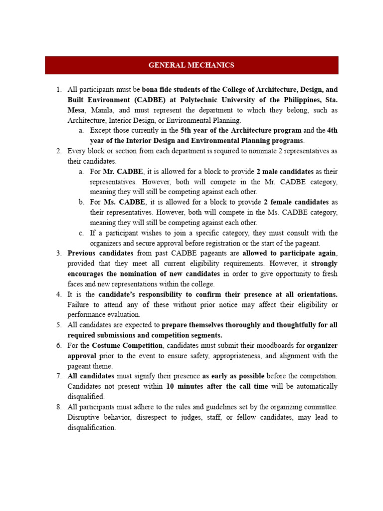 Mechanics Mr. and Ms. Cadbe | PDF