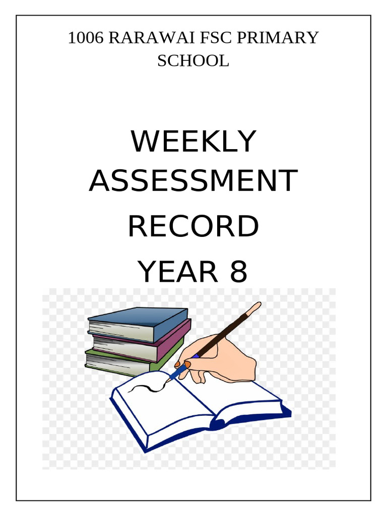 Weekly Assessment File Cover and Mark Capture | PDF