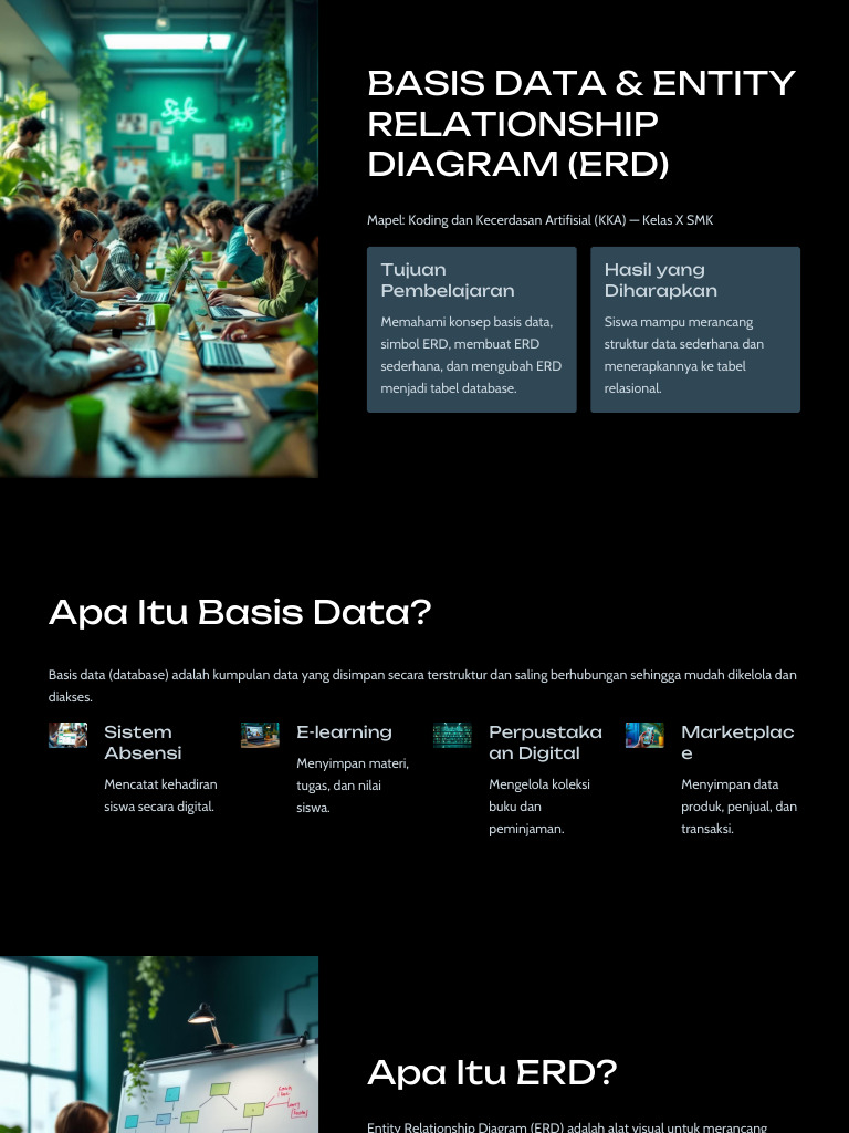 Elemen Basis Data (Entity Relationship Diagram-Erd) Kelas X | PDF