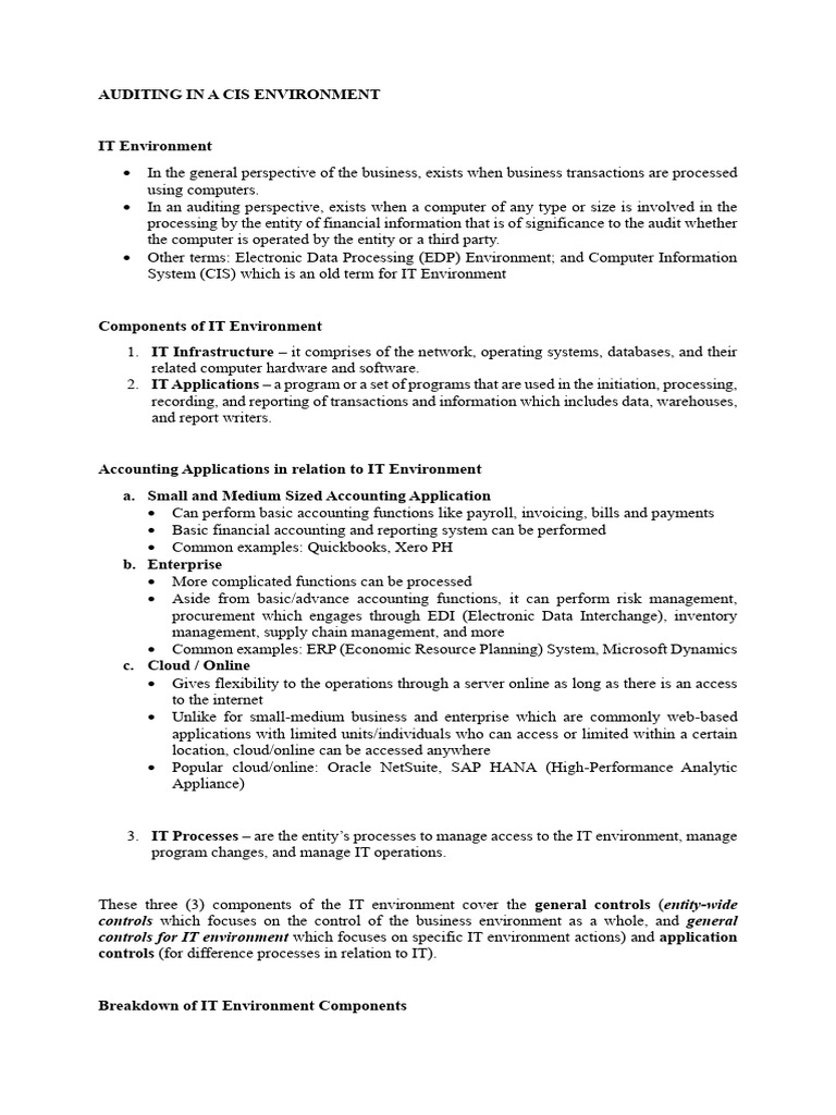 Auditing in A Cis Environment 01 | PDF | Databases | Computer Network