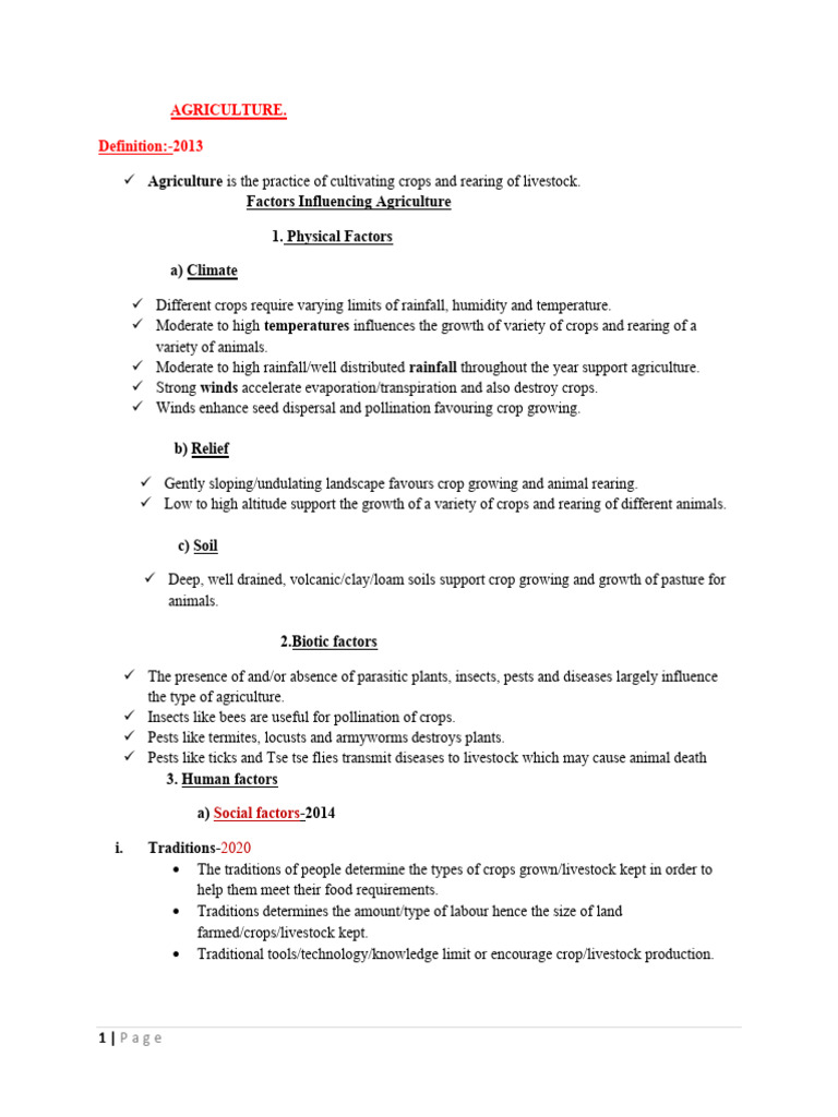 Agric & Form 4 Notes | PDF