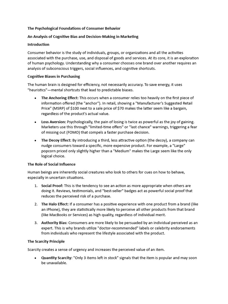 The Psychological Foundations of Consumer Behavior | PDF | Consumer ...