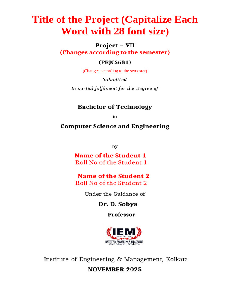 Project Report Format First 3 Pages | PDF | Science